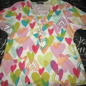 Los Angeles Rose Scrub Top 2 XL